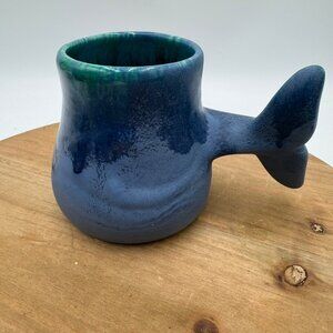 Wylie Dolphin tail mug cup blue green 2014